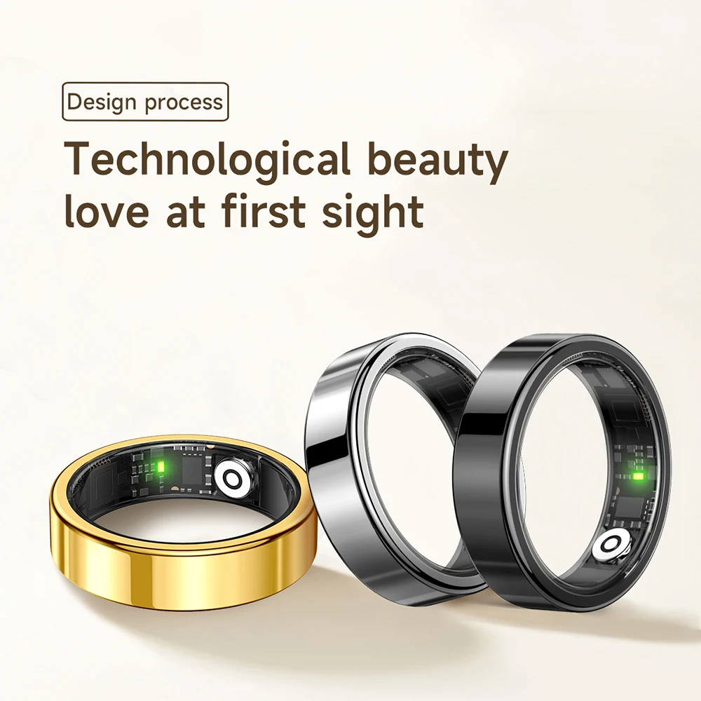 5ATM مقاوم للماء R01 أدوات تقنية حلقة ذكية Smartring مع علبة شحن خواتم إلكترونيات رياضية للرجال والنساء أندرويد 2025 جديد