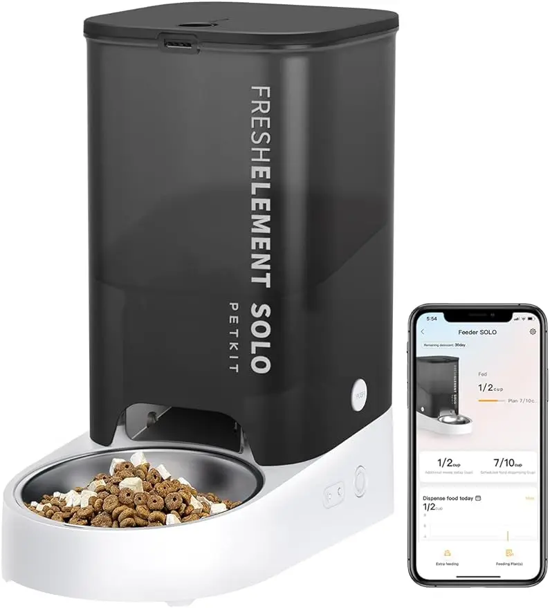 

Automatic Pet Feeder 3L WiFi Cat Dog Feeder Schedule Feeding Pet Food Dispenser for Cats and Dogs with 304 Stainless