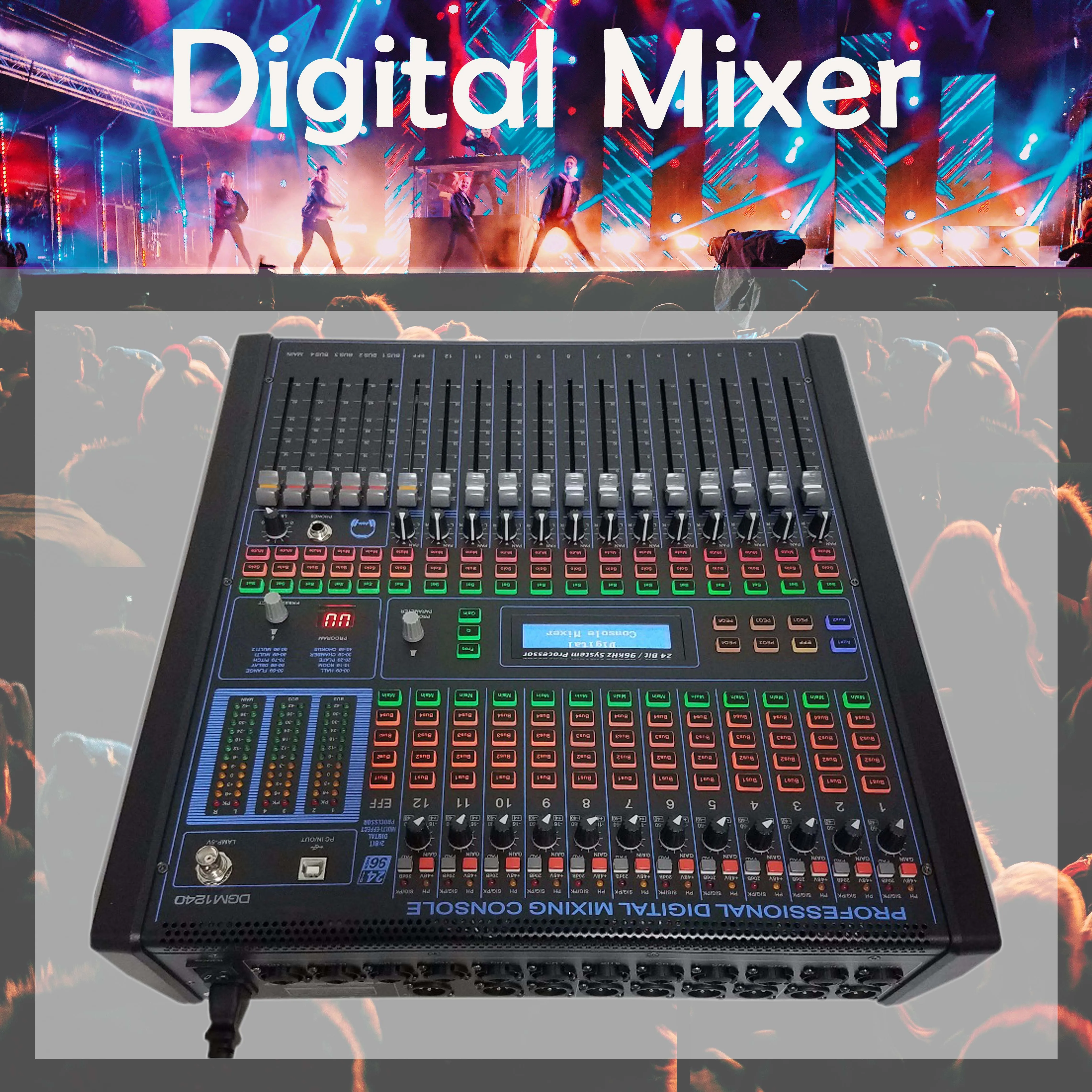 

LCZ Audio Professional Digital Audio Mixing Console 12-Channel DJ Consola De Audio Professional Audio Mixer Live Sound