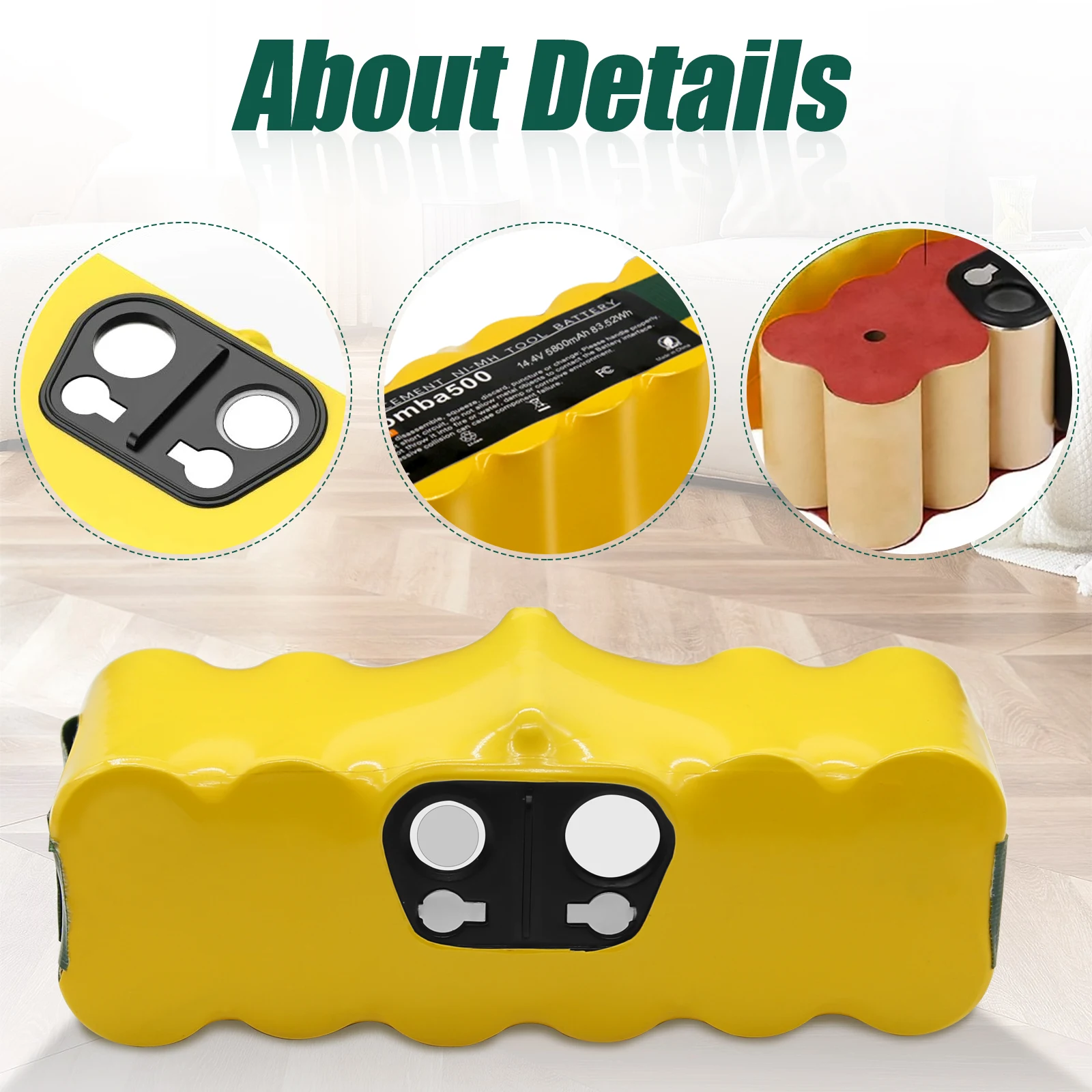 Akumulator iRobot Roomba500 5800 mAh 14,4 V do odkurzacza Roomba 500 600 700 800 900 595 620 890 Series Akumulator — zdjęcie produktu 3