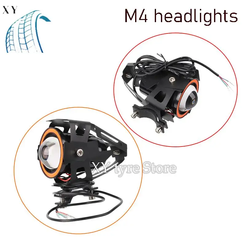 Mini U7 Headlight Motorcycle Spotlights Lens Auxiliary Foglights Lamp Angel Eyes 12V Led Additional Electric Motorcycle Lights