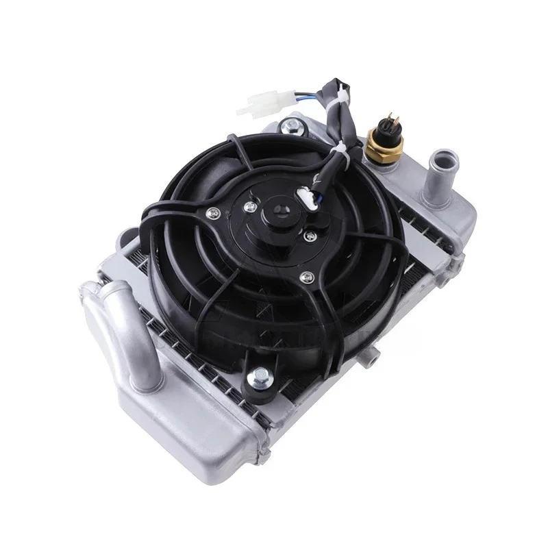 ATV Water Cooled Engine Cooler Radiator Cooling + Fan For 150cc 250cc PIT Quad Buggy Dune Motocross Accessories