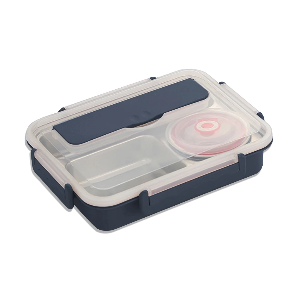 ランチボックス ステンレス製 漏れ防止 フードケース 断熱 食事保存容器 ブラウン L