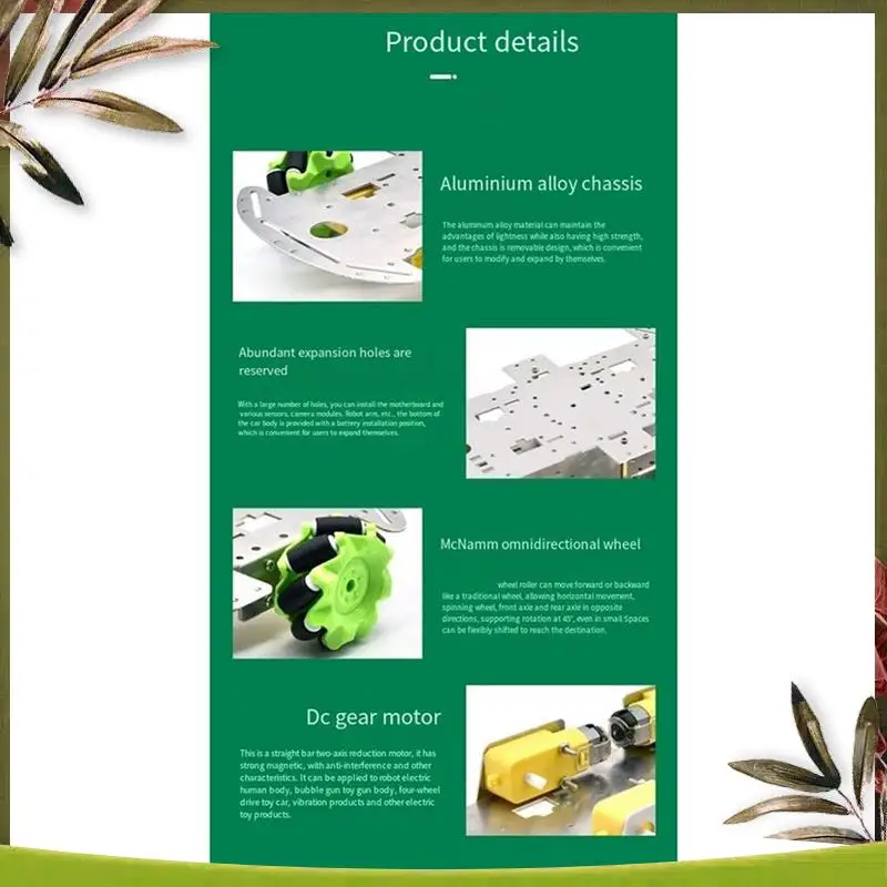 Nuovo-Per DIY Keyestudio 4WD Alluminio Mecanum Robot Auto Scheda Inferiore A Due Strati Per Arduino Robot Doppio Telaio Parti