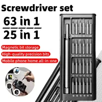 63 in 1/25 in 1 Precision Screwdriver Set Magnetic Screw Driver Bit Professional Repair Tool Kit for IPhone Watch Camera