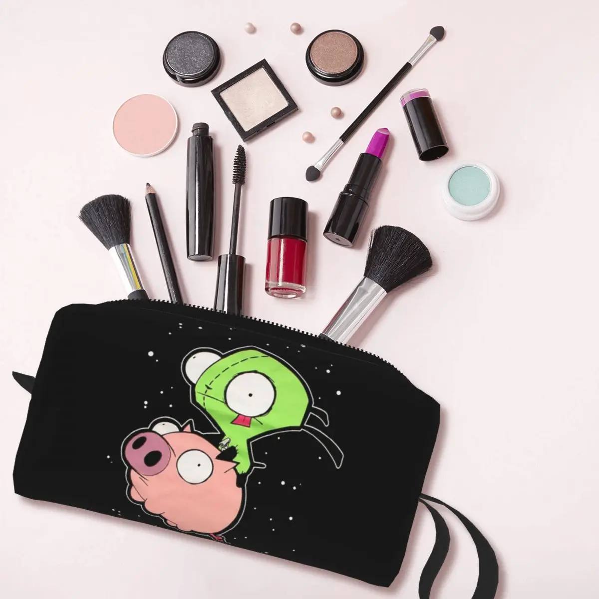 Invader zim Art กล่องดินสอความจุขนาดใหญ่กล่องปากกา POUCH pensil สำหรับนักเรียนเด็กหญิงเด็กชายเครื่องเขียนกระเป๋าแต่งหน้า