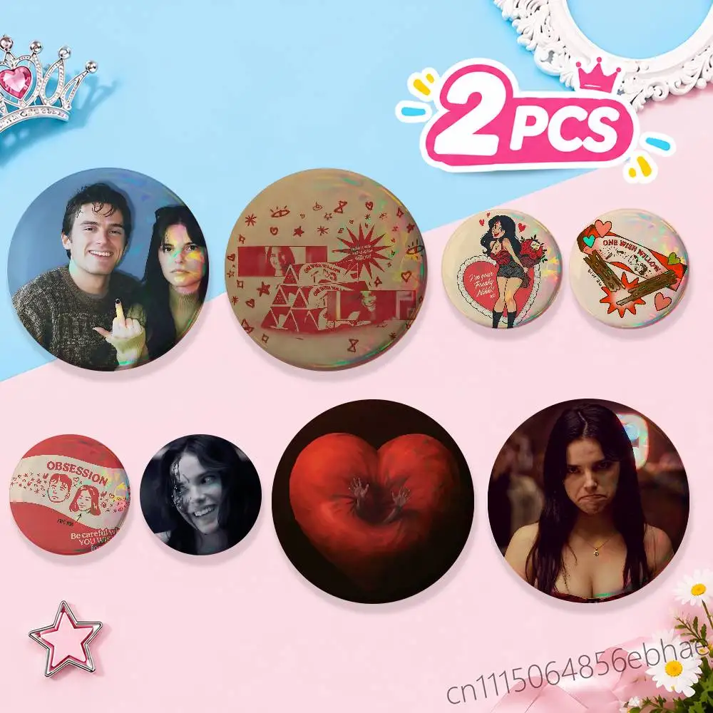 FOR Obsession Nikki Round Badge 2Pcs Button Pin Brooch Cosplay Prop Collection Souvenir Bag Ornament