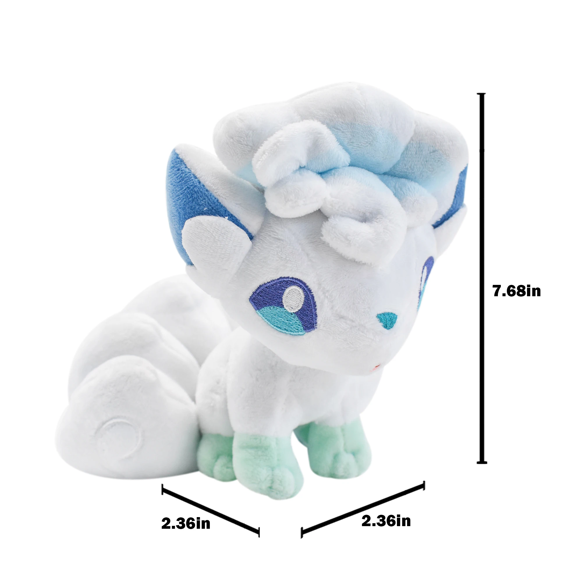 Alolan Vulpix Plush Toys Stuffed Animal Game for Collectible Gift,Cute Cartoon Character Black 9 Inch