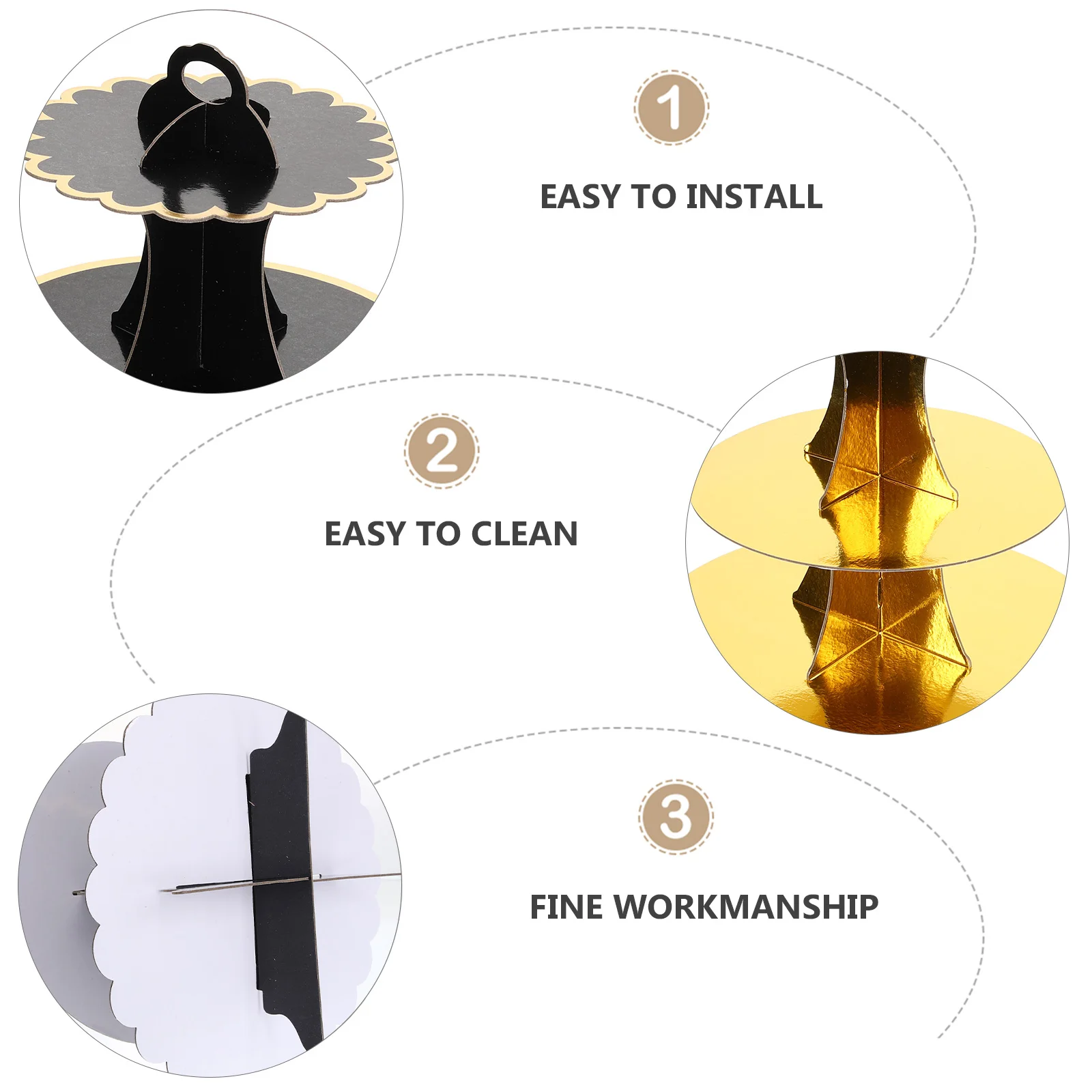 

2pcs Tiered Cake Stand Decorative Display Holder Multi-Tier Dessert Cupcake Rack Paper Party Supplies Wedding Birthday Desktop