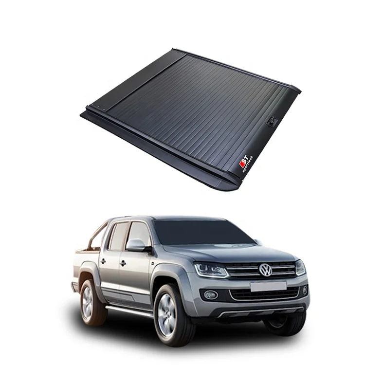 

Hot SaleRetractable Truck Bed Pickup Tonneau Cover Roller Lid Aluminum Cover For Amarok Black VW 4X4 Pickup Truck Cars Autos