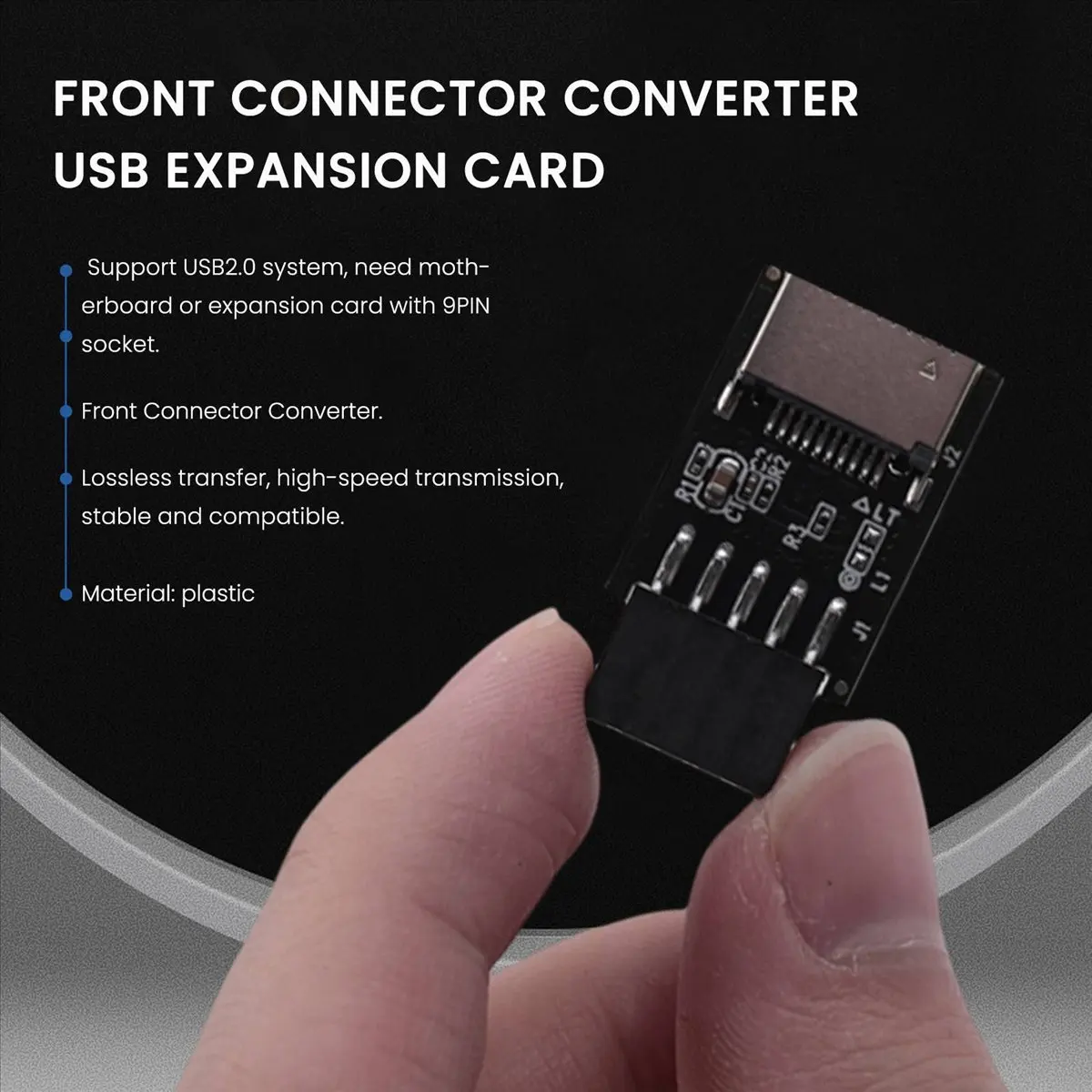 Motherboard USB2.0 9Pin to TYPE-C A-KEY Front Connector Converter USB3.2 TYPE-E Interface Header Ada