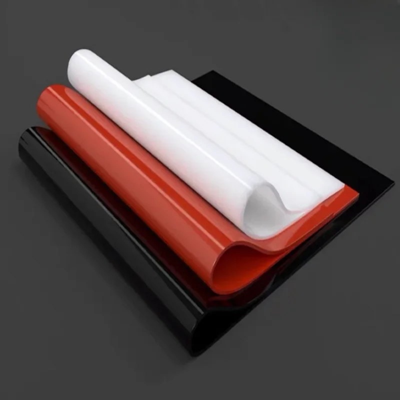 500X500mm Red/Black Silicone Rubber Sheet Clear Silicone Sheet Mat Silicone Sheeting for Heat Resistance Thk0.5/1/1.5/2/3/4/5mm