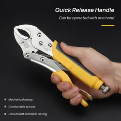 Locking Pliers，Clamp Pliers Adjustable Position for Clamping Parts of Different Thicknesses，With Rubber Sleeve