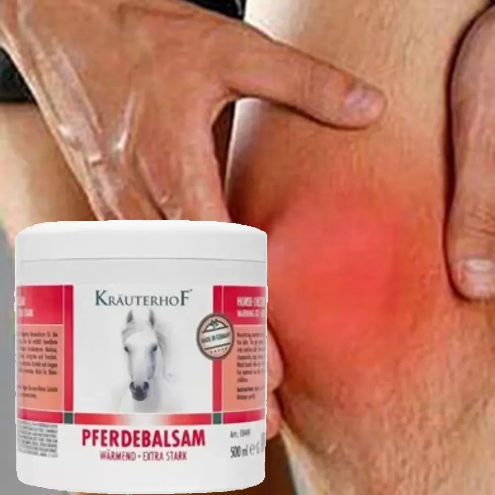 Alemão Krautersen Creme Pferdebalsam, Extra Stark, Gel de Massagem Aquecedor, Bálsamo de Castanha, Muscle Relax Calm, Warmend, 500g