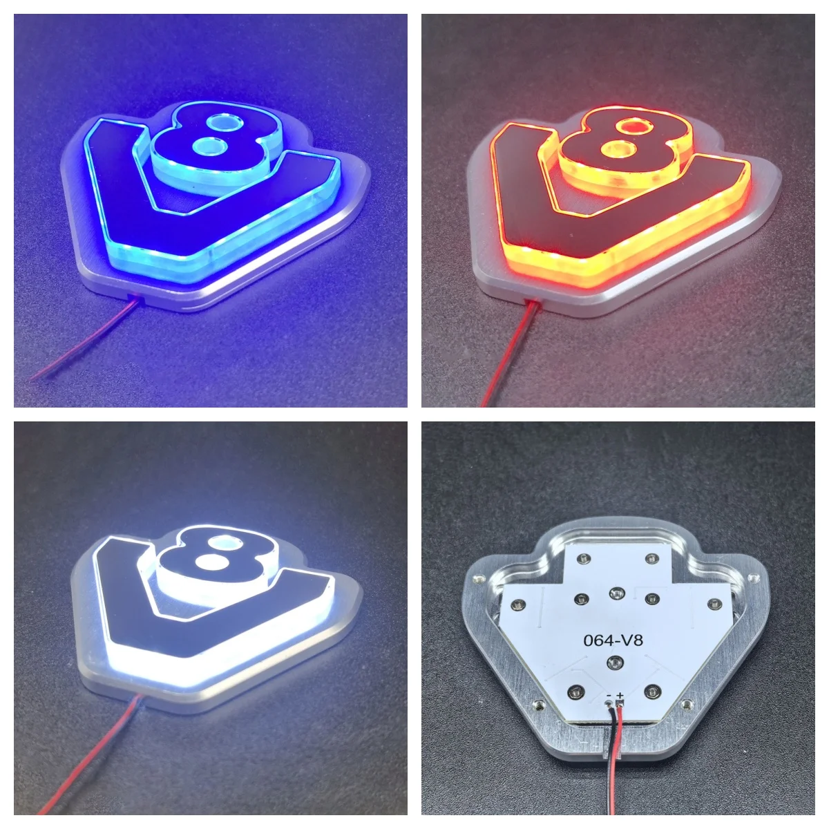 

Cabin 5V LED Light Box Metal V8 Logo Lamb for Tamiya 1/14 RC Tractor Truck Hydraulic Dumper 56371 R620 R470 770S DIY Accessory