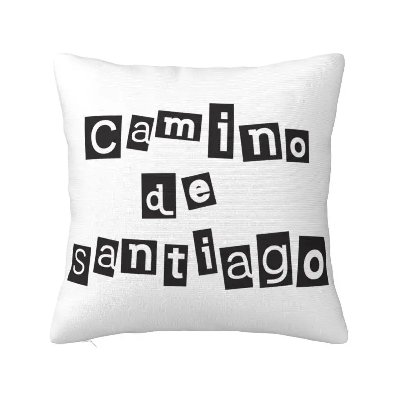 Custom Modern Camino De Santiago Compostela Peregrino Sofa Cushion Cover Velvet Throw Pillow Case
