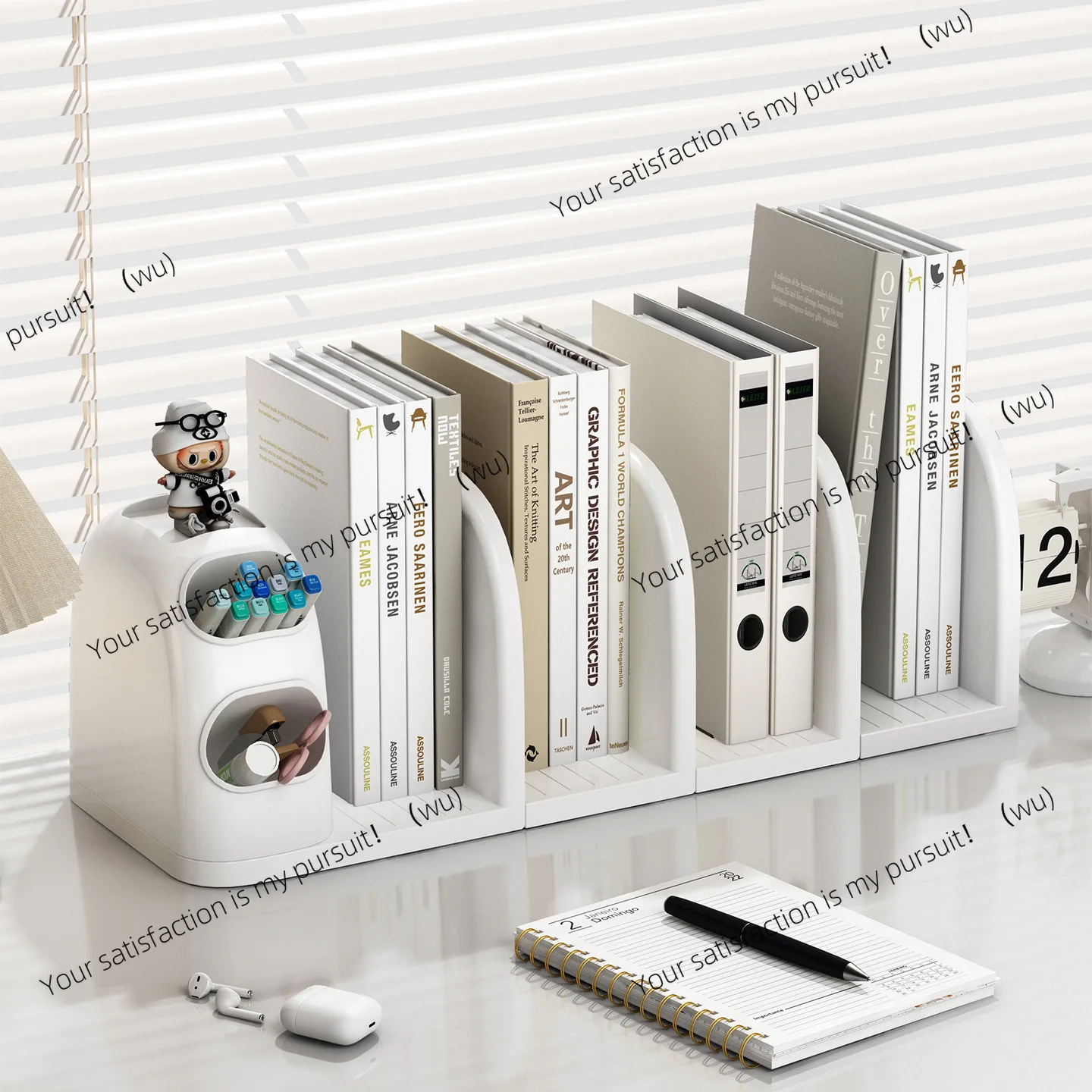 Desktop Storage Box Student Book Shelf Large Capacity Pen Holder Office Desk Stationery Retractable Bookstand