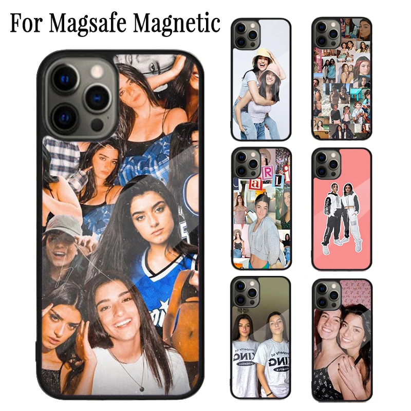 Charli and Dixie D'Amelio Magnetic Phone Case Coque For iPhone 16 15 14 Plus 13 12 Mini 11 Pro Max Magsafe Wireless Cover