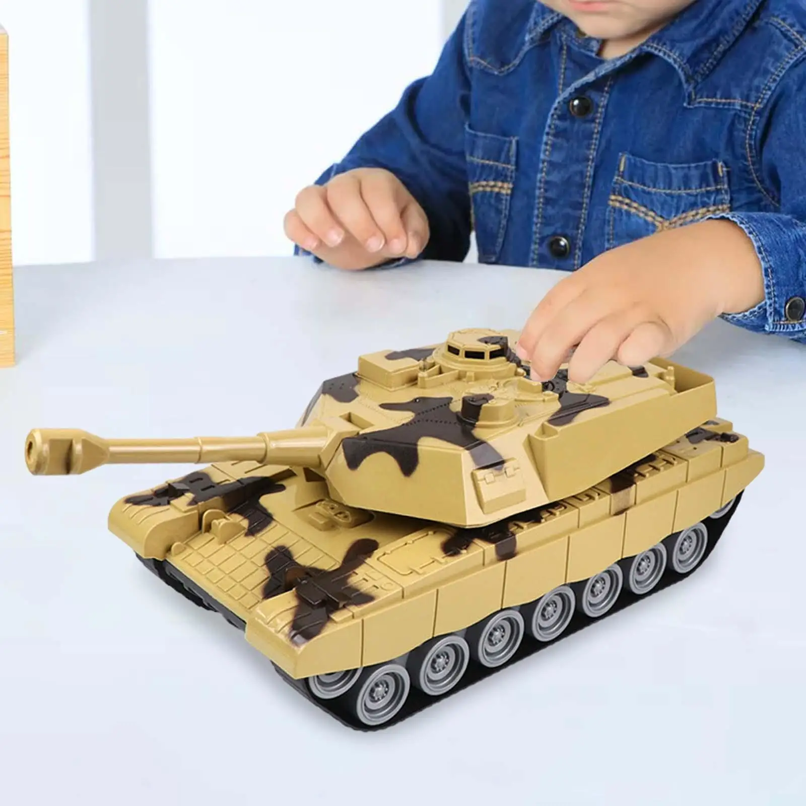 Inertia Tank Toy Simulation Tanks Toy Realistic Educational Home Decoration Tank Vehicle Rotatable Turret for Imagination