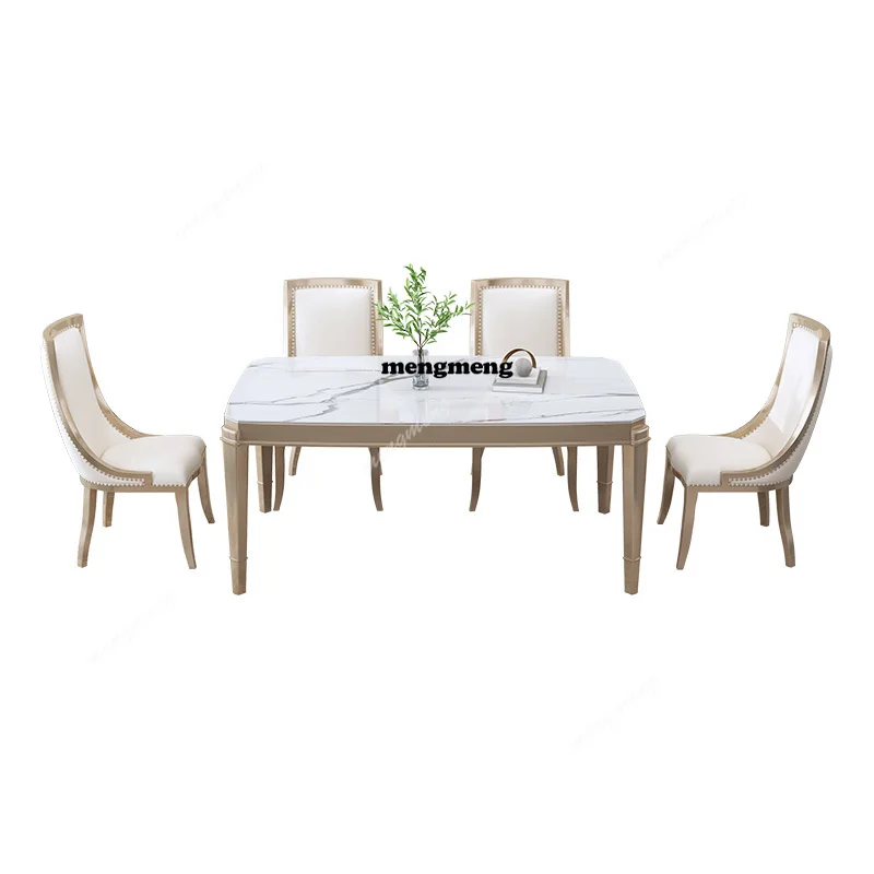 Restaurant Luxury Modern Dining Tables Design Big Wood Living Room Dining Tables Set 4 Chairs Tavoli Da Pranzo Home Furniture