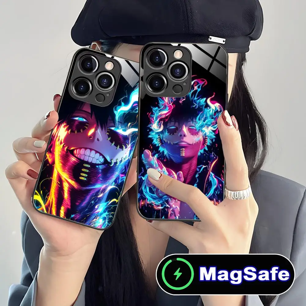 

My Hero Academia Dabi Phone Case for iPhone 16 15 14 13 12 11 Pro Max Plus Mini MagSafe Glass Colour Protective Pretty Cover