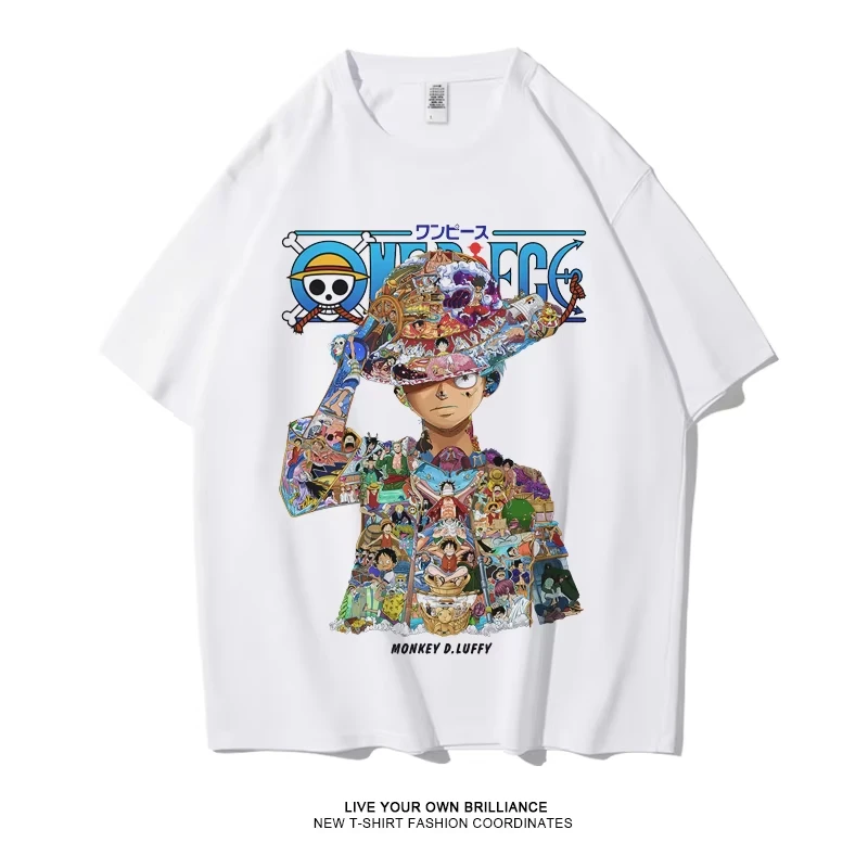 

ONE PIECE анимационные производные мужские и женские двухмерные с короткими рукавами Sauron Choppa, свободная студенческая верхняя одежда с круглым вырезом