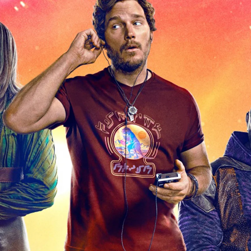 

Galaxy Guardians 3 ort Sve T-irt Men's Peter Quill Cis Pratt Loose Pure Cotton f Sve Printed Youth Summer Faion