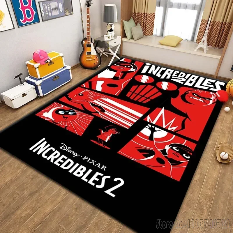 The Incredibles Cartoon Anti-slip Area Rug Carpets 80x120cm Decor for Bathroom Kids Floor Mat Living Room Children's Bedroom