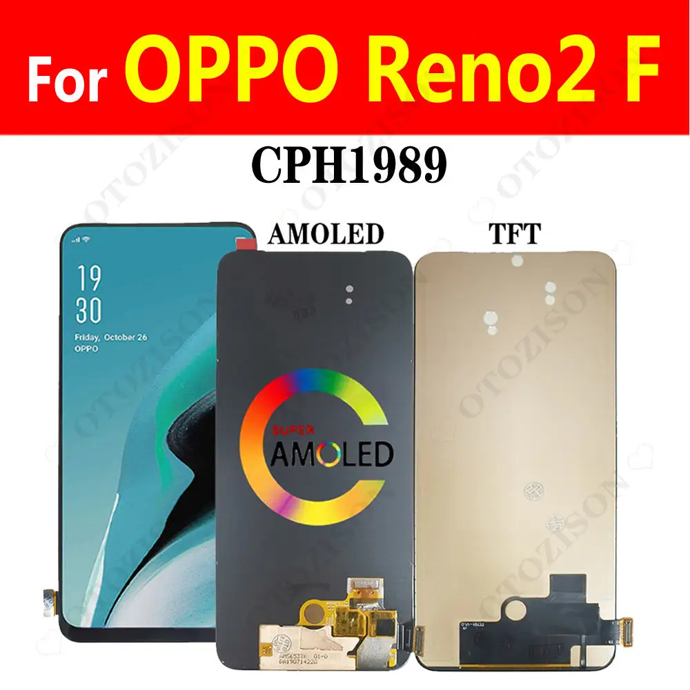 Reno2 F CPH1989 LCD Display For OPPO Reno 2F Screen Touch Panel Digitizer Sensor Assembly Reno2F LCD Display Replacement