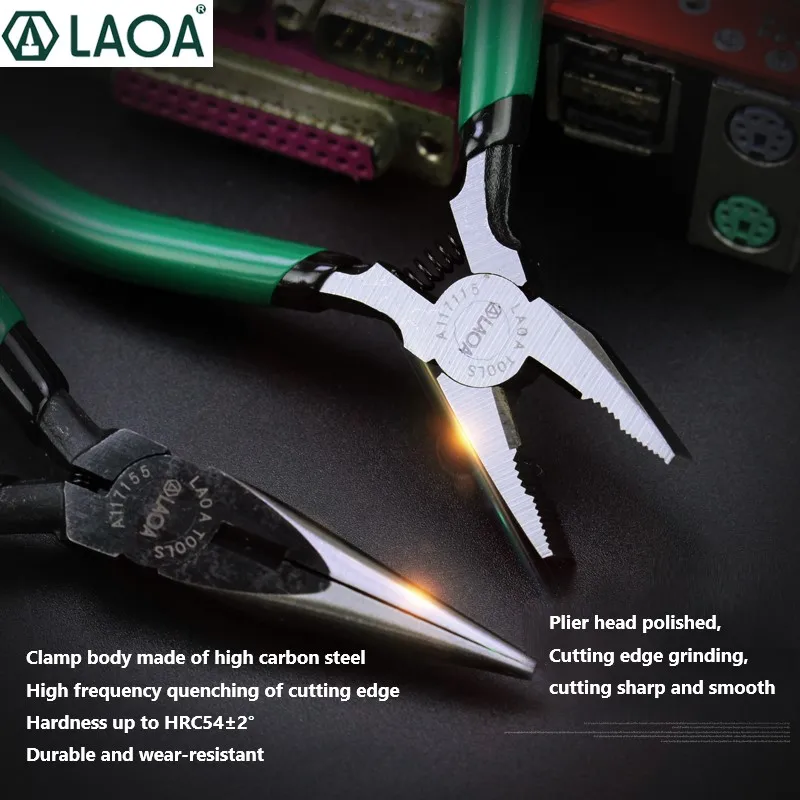 LAOA 5 Inch Wire Cutter Long Nose Pliers Side Cutter Mini Diagonal Pliers for Fishing Combination Nippers Hand Tools Kit