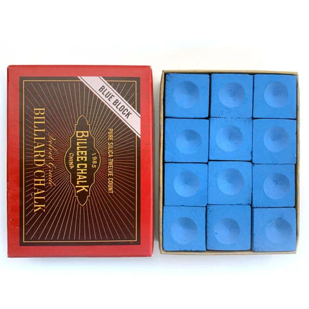 

12PCS Wear-resistant Billiards Cue Chalk Simplicity Anti Slip Portable Snooker Chalk Durable Professional Billiards Supplies
