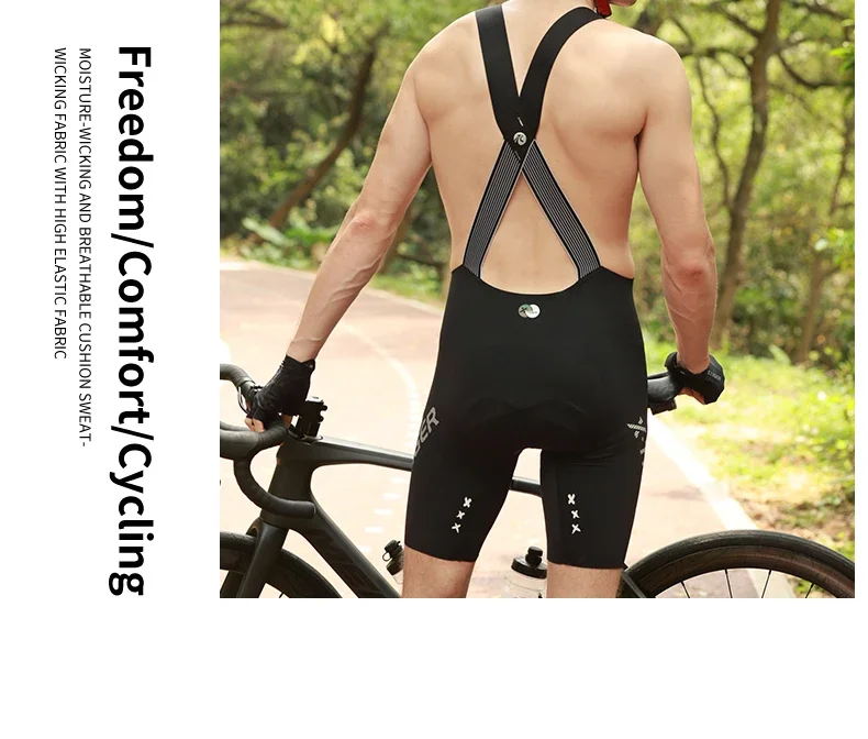 X-TIGER Radsport-Trägerhosen für Herren, bequeme, atmungsaktive MTB-Rennrad-Shorts, schnelltrocknende Sport-Trägerhosen – Detail 19