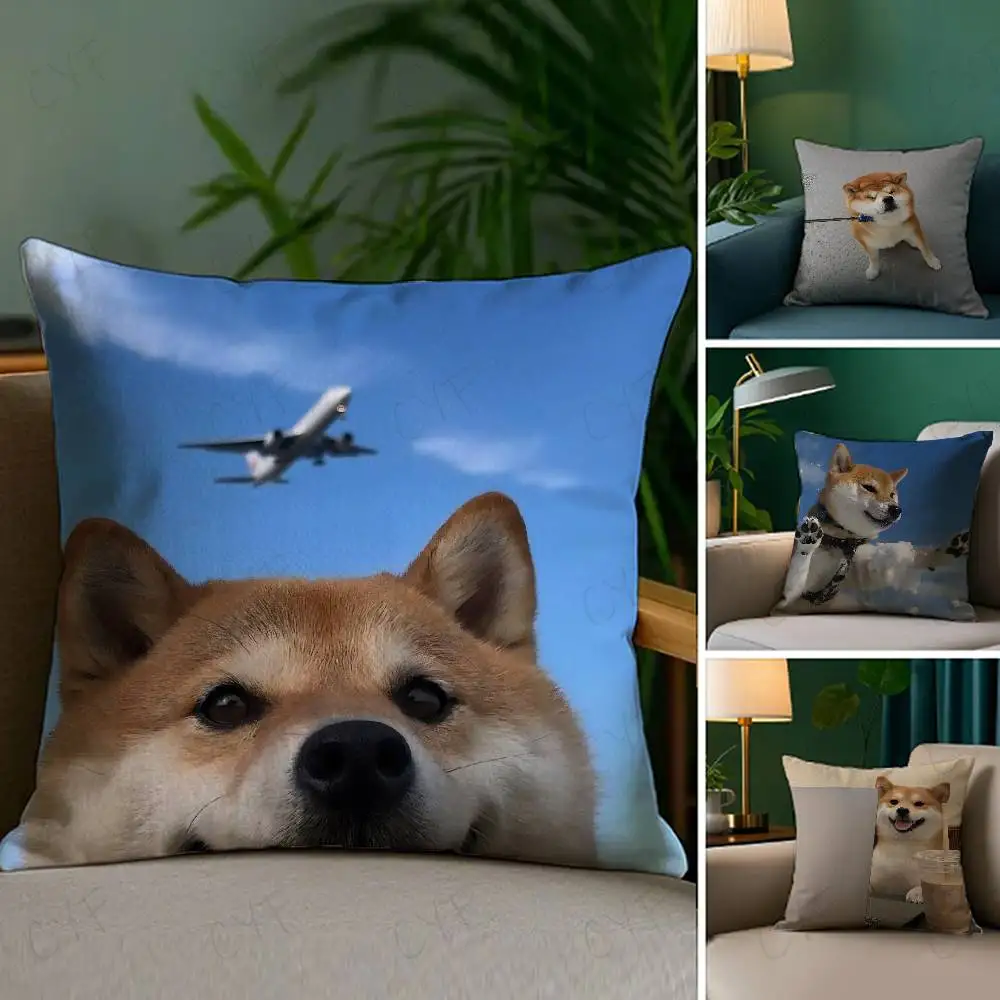 

Cute Shiba Inu pet Pillow Case Custom Printed Brushed Fleece Pillow, Baby Skin-Touch, Eco-Friendly Dye-Sublimation Cushion for H