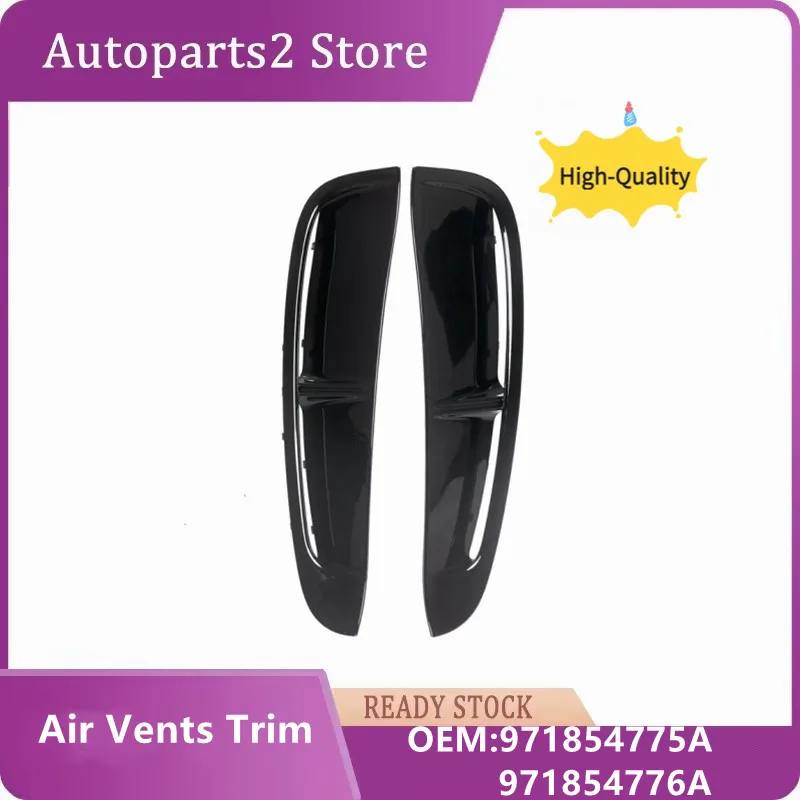 

1 Pair 971854775A 971854776A Black Fender Grille Air Vents Trim For Porsche Panamera 2017-2023