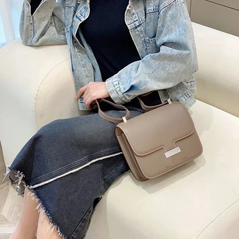 Brand Shoulder Bag Women Crossbody Bags Genuine Leather Luxury Designer High Quality Square Lady Messenger Purse Tote Handbag