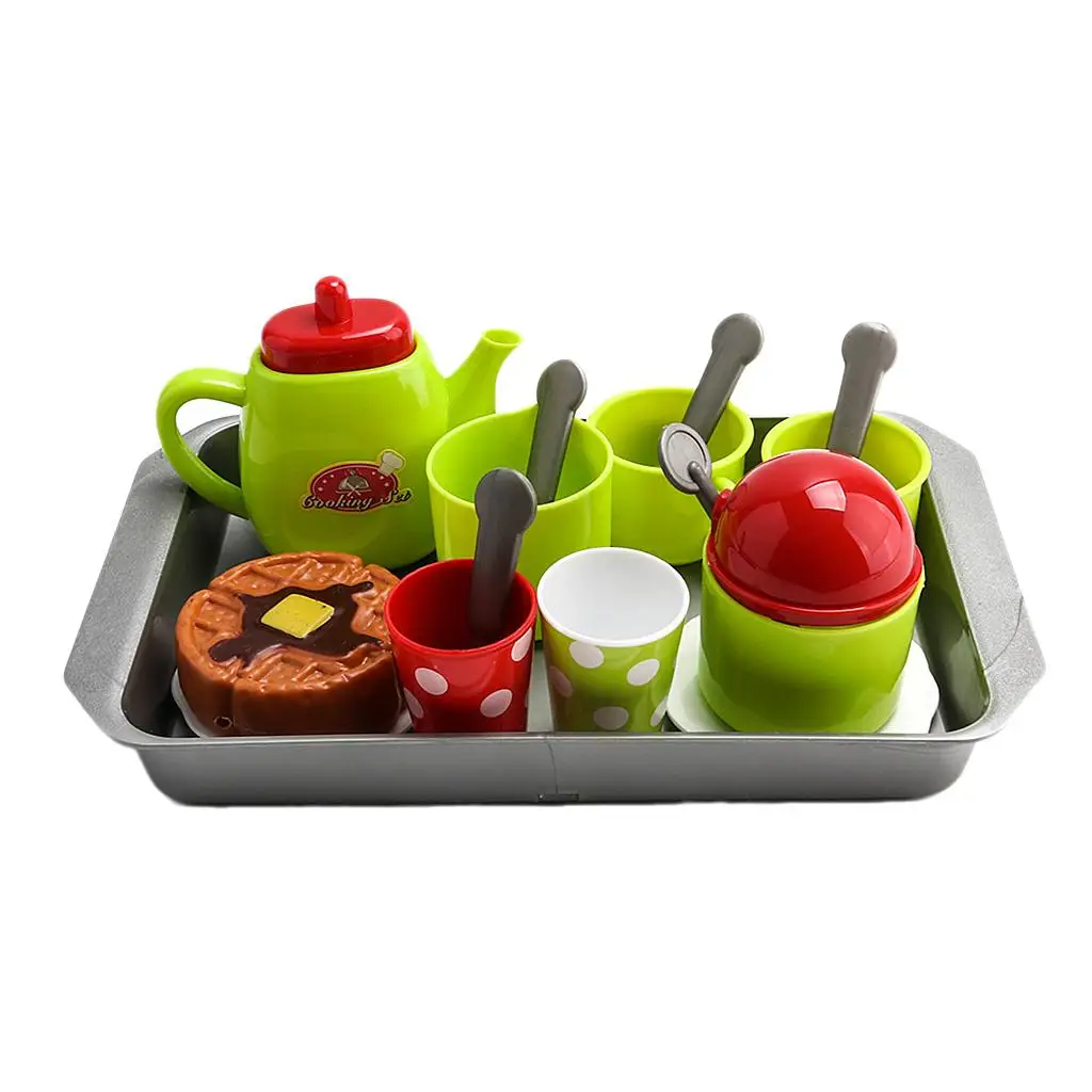 Pack of 18 Plastic Set Tea Party Pretend Play Role Game Playset for Kids