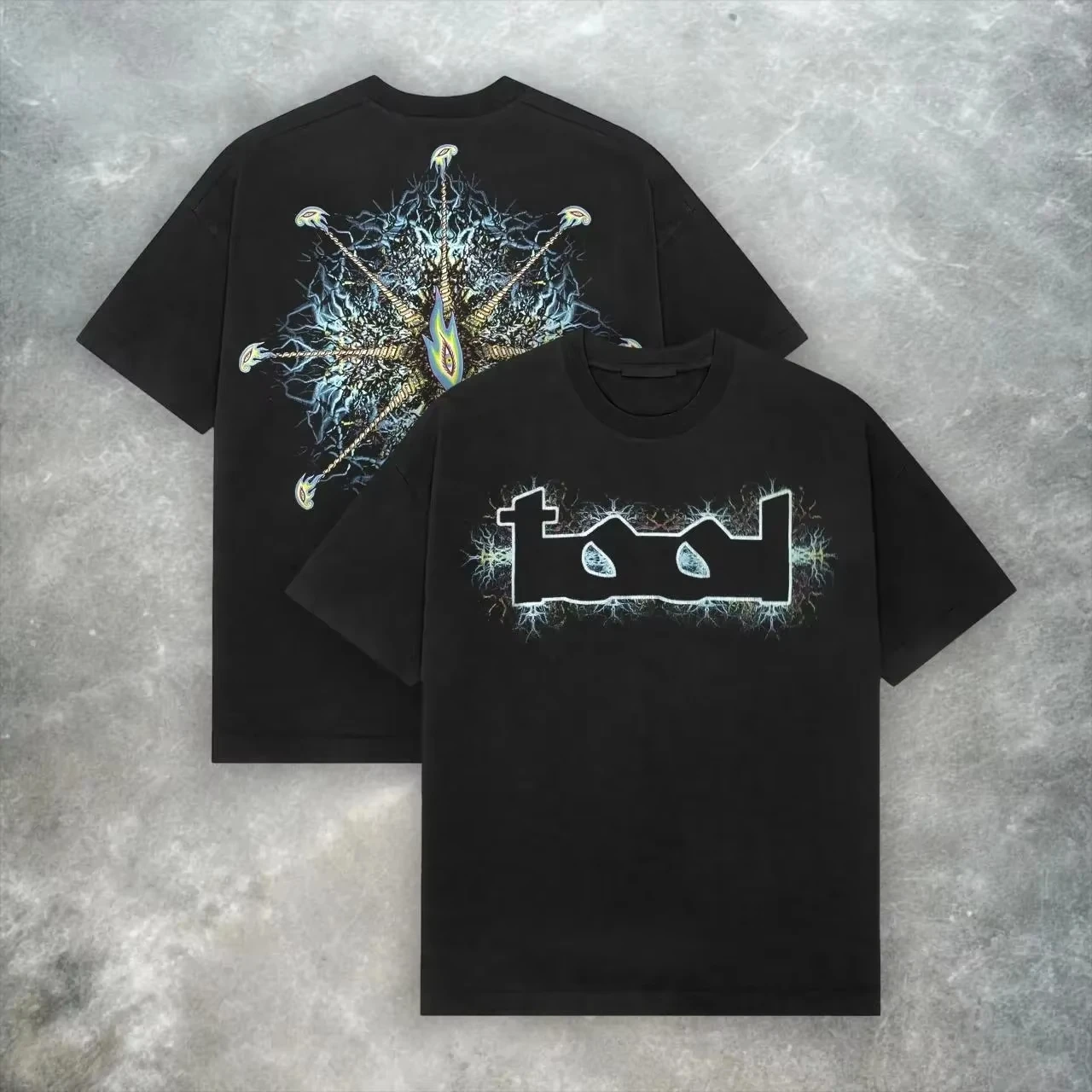 2026 Men's Oversized T Shirt Psychedelic Abstract Graphic Print Short Sleeve Cotton Unisex Tee