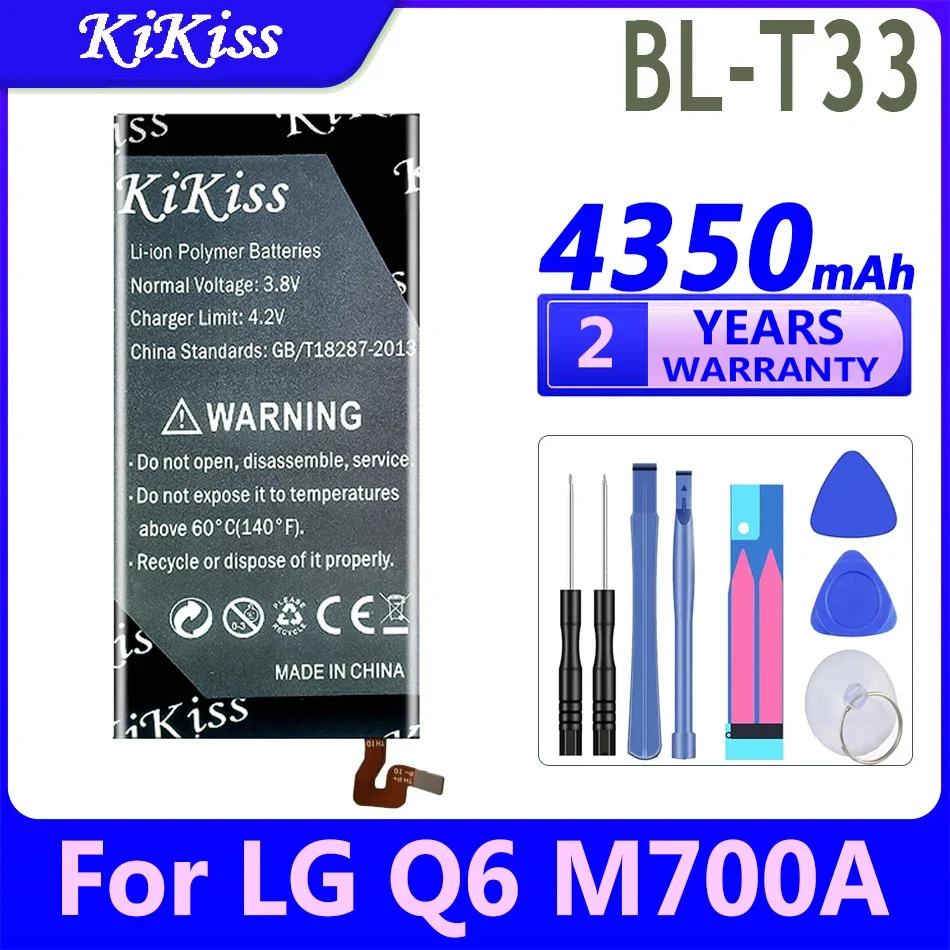 

Мощная аккумуляторная батарея 4350 мАч KiKiss для LG Q6 M700A M700AN M700DSK M700N батареи BL T33 BLT33