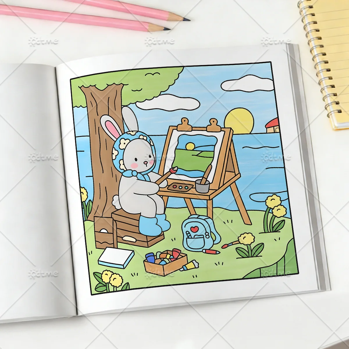 BLOOMING SPRING Malbuch für Erwachsene mit niedlichen, gemütlichen täglichen Aktivitäten zur Entspannung (Cozy Spaces Coloring) – Detail 8