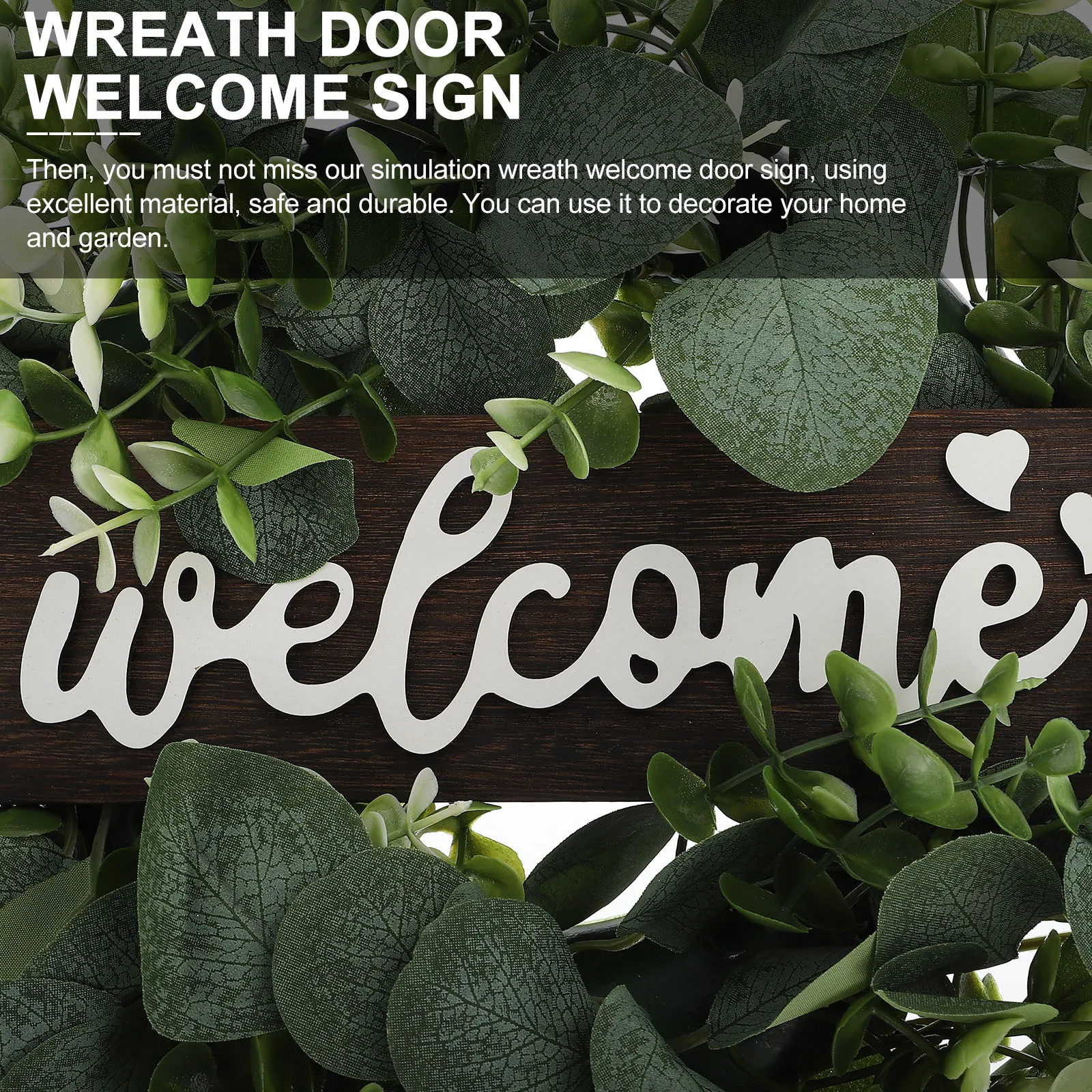 

Artificial Wreath Welcome Board Simulation Wreath Welcome Board Realistic Appearance Material Home Garden Decoration