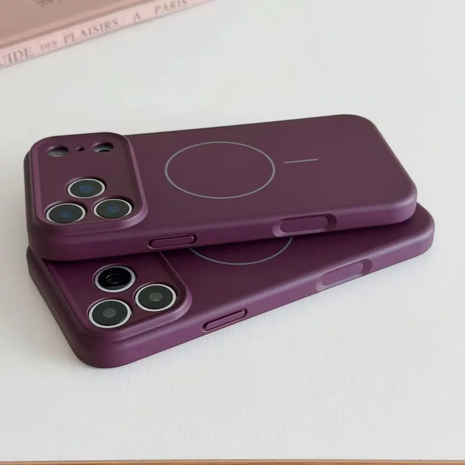 Funda Magnética de Silicona Líquida Original para iPhone 18 17 16Plus 16E 15 14 13 Pro Max, Compatible con Carga Magsafe, Acabado Mate, Suave