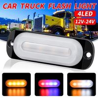 2Pcs Universal 4LED Car Strobe Warning Light Flashing Emergency Light Truck Trailer Beacon Lamp Side Indicator Lamp