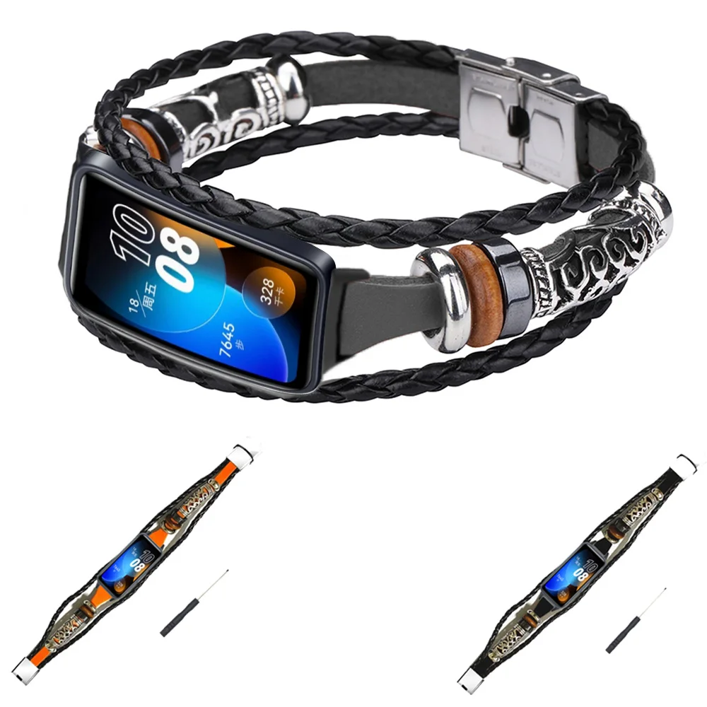 Voor Huawei Band 8 7 6 Band Diy Vintage Etnische Stijl Horloge Armband Voor Honor Band 6 Polsband
