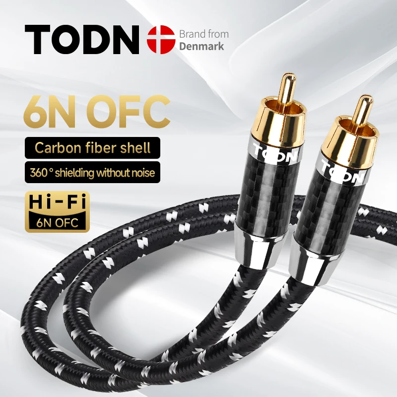 TODN Digitales Audio-Koaxialkabel 75Ω High-End RCA-zu-RCA-Stecker Stereo-Kabel Lautsprecher Hifi Subwoofer-Kabel AV TV