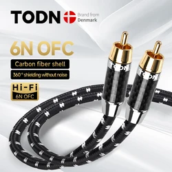 TODN cyfrowy kabel koncentryczny audio 75Ω wysokiej klasy Rca do Rca męski kabel stereo głośnik Hifi kabel do subwoofera AV TV