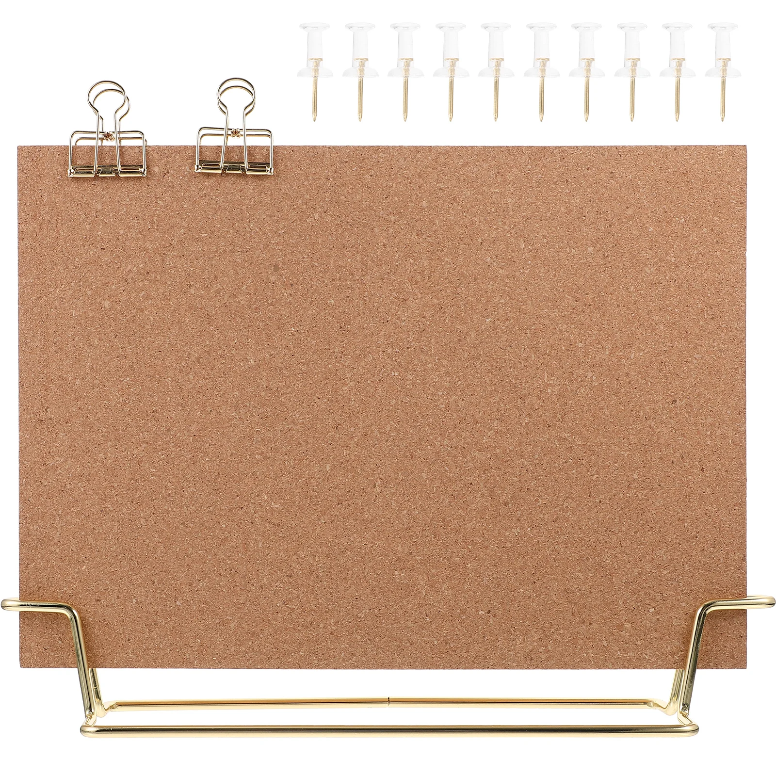 

Creative Desktop Cork Board A4 Gold Office Bulletin Pin Board for Pictures Notes Memos Display Wall Photo Announcement Letter