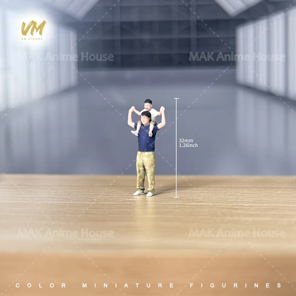 Pintado Facial 1/64, interacción entre padres e hijos, padre, hijo, juego, accesorios de impresión 3D, figuras, modelo realista, escena, juguete creativo