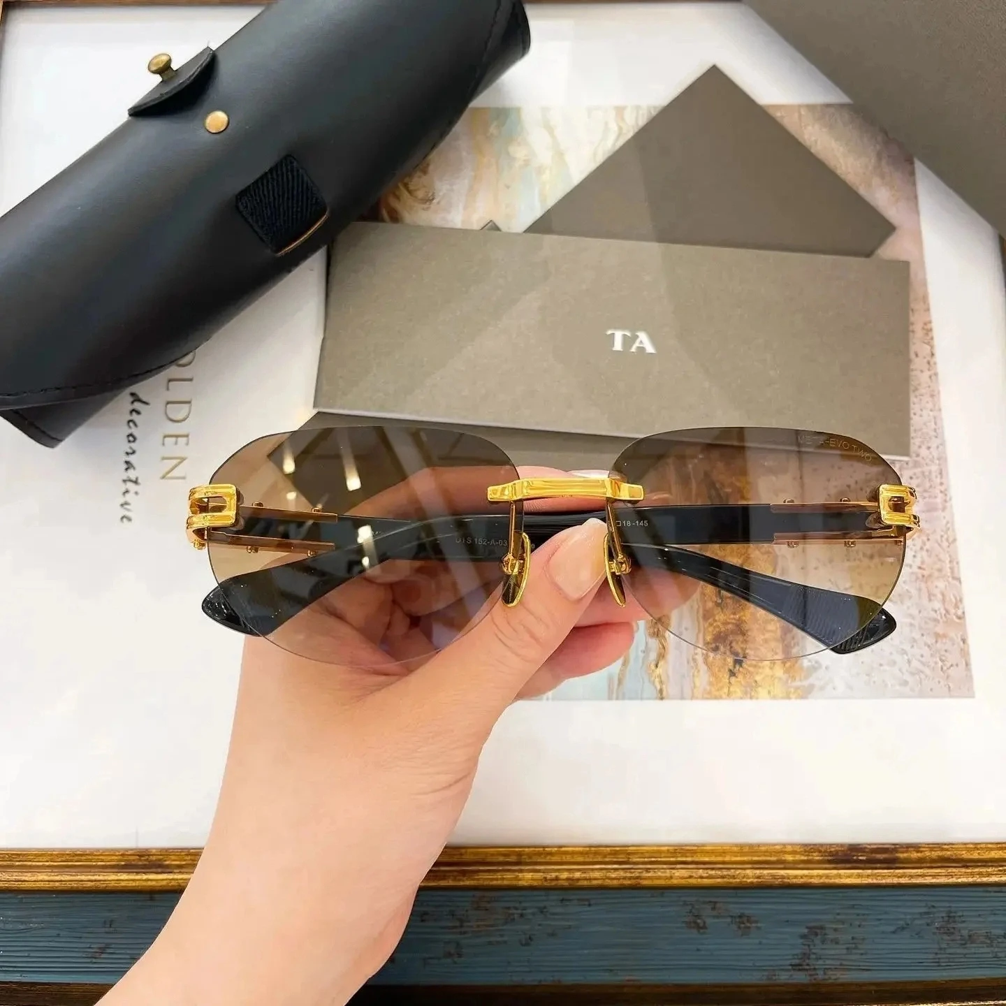 

Authentic For DIYTA DT DTS152 UV400 Driving Anti-Glare Men Women Sun Glasses Business Acetate Frame Male Couple Eyewear With Box