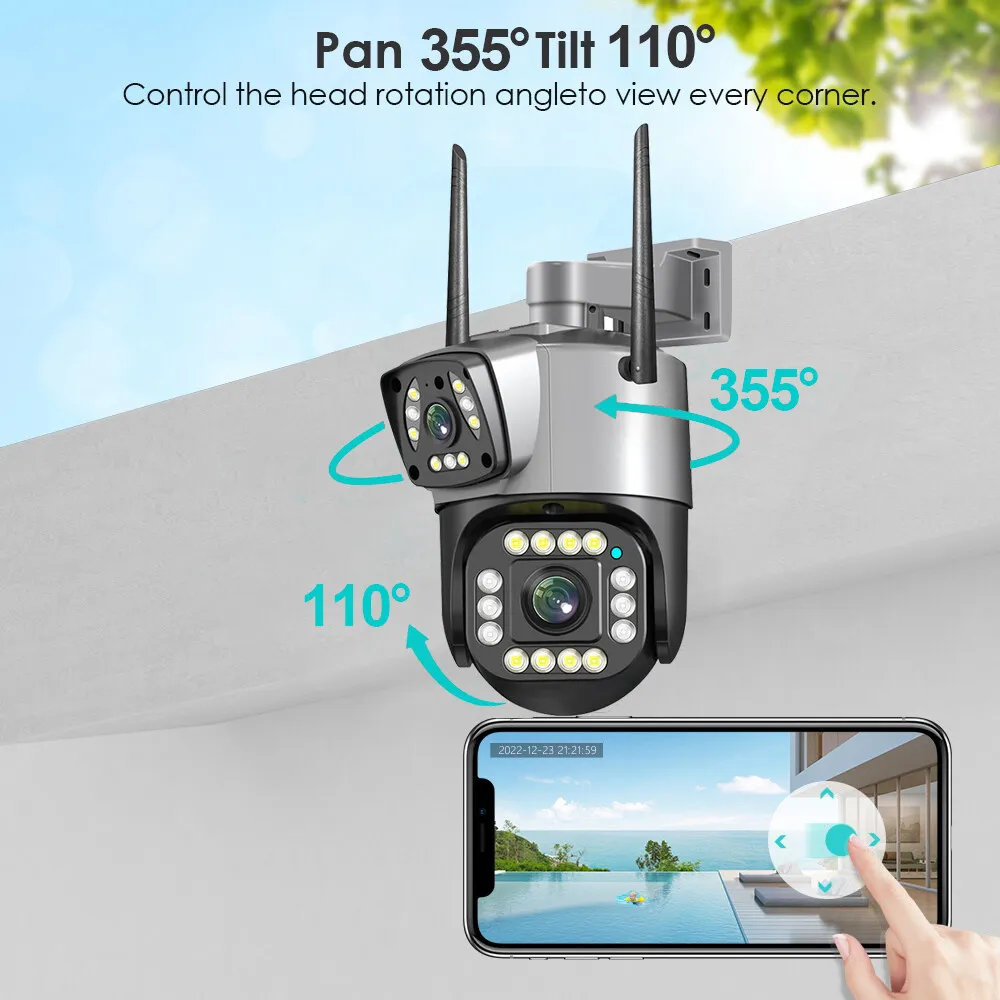 Imagem -03 - Linook-wireless Wifi Monitoramento ao ar Livre Câmera de Segurança ip Rastreamento Móvel ai V380 Pro 4k 8mp Pzt Cctv