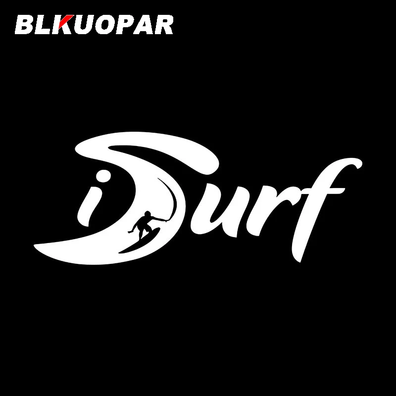 BLKUOPAR I Surf Pattern Text Car Stickers Fashion Font Decal Waterproof Die Cut Surfboard Caravan Car Decoration